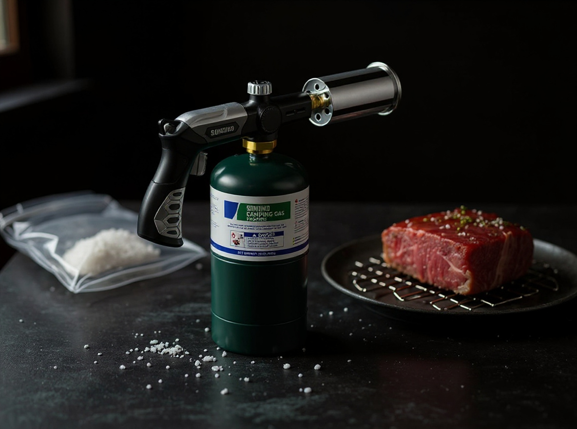 Sondiko Grill & Cooking Torch L8010 for Searing Steak, Sous Vide & BBQ (Propane Tank Not Included)