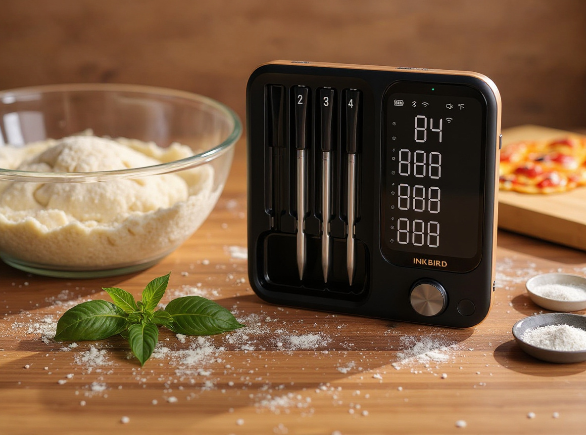 Wireless Meat Thermometer Digital with 4 Probes - 800FT Bluetooth Food Cooking Thermometer, Dual Sensors with NIST Certified Accuracy, Standalone Base for Kitchen Grill BBQ Oven Smoker
